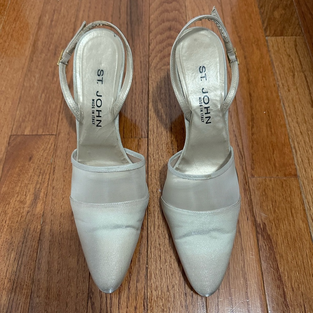 ST JOHN Gold Slingback Heels- Size 10